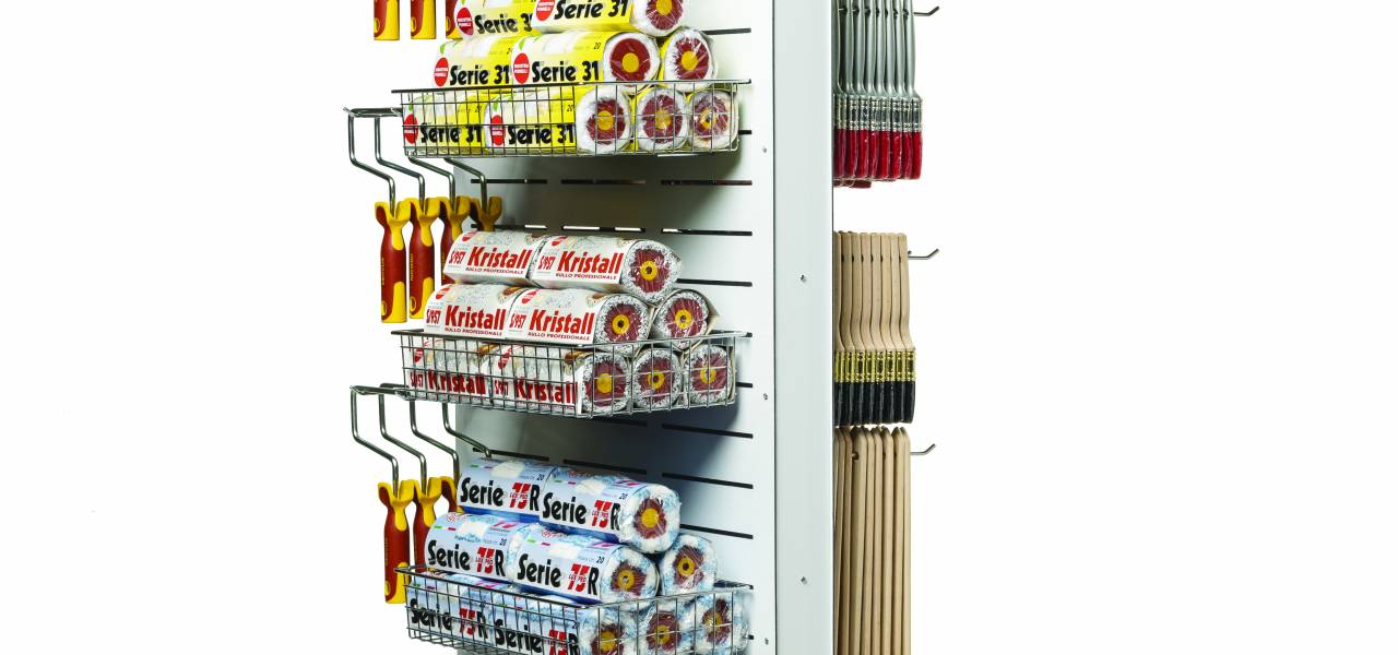 DISPLAY SYSTEM FOR BRUSH E ROLLER PAINT